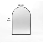 MAYEERTY 20x30 Metal Decorative Wall Mirror Framed Arched for Wall Black