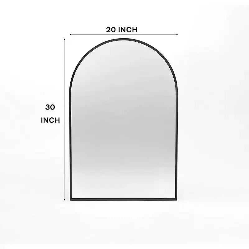 MAYEERTY 20x30 Metal Decorative Wall Mirror Framed Arched for Wall Black