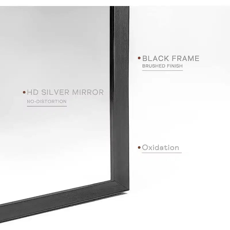 MAYEERTY 20x30 Metal Decorative Wall Mirror Framed Arched for Wall Black