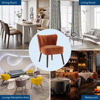 Acekool Modern Armless Chair - Plush Velvet Upholstery with Wooden Legs (Multiple Colors)
