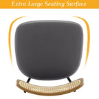Bekrvio Swivel Counter Height Bar Stools, 29 Faux Leather Upholstered with with Rattan Back, Black for Kitchen Counter