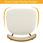 Bekrvio Swivel Counter Height Bar Stools, 29 Faux Leather Upholstered with with Rattan Back, Black for Kitchen Counter