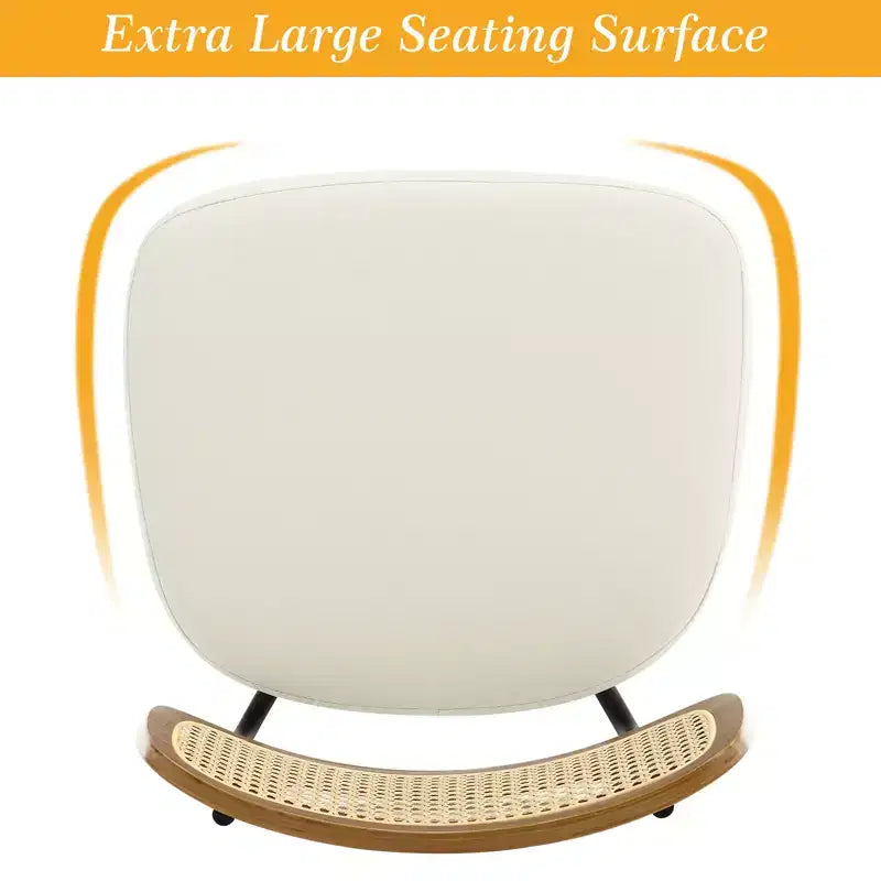 Bekrvio Swivel Counter Height Bar Stools, 29 Faux Leather Upholstered with with Rattan Back, Black for Kitchen Counter