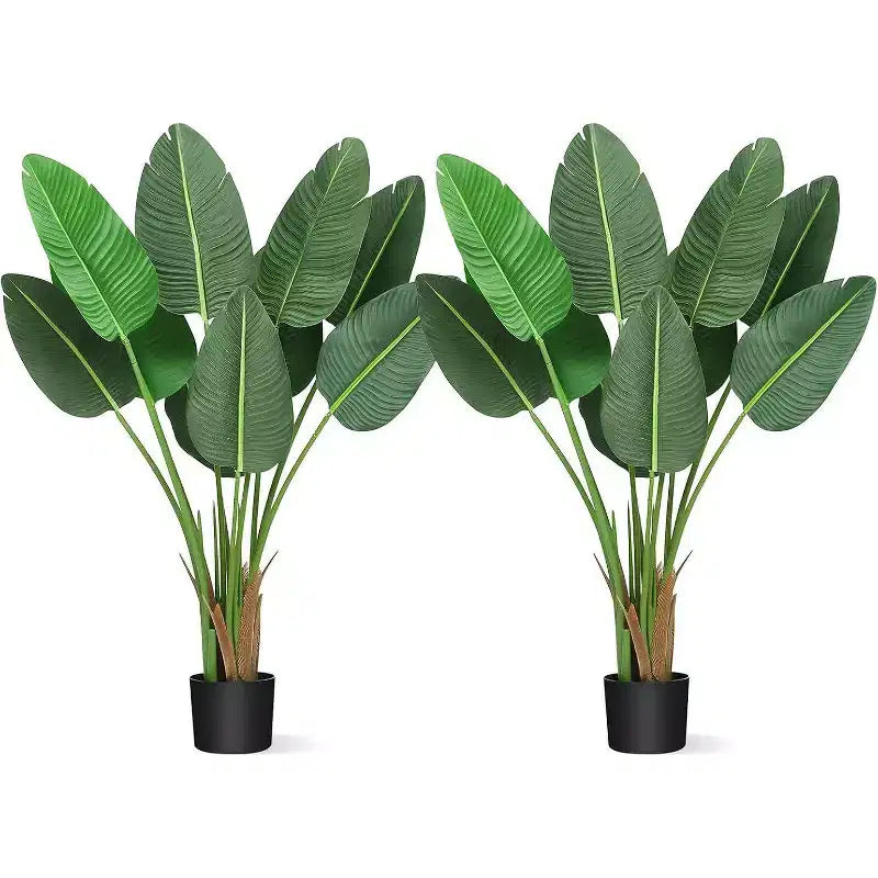 Acekool 48 Birds of Paradise Plant - Realistic Faux Banana Leaf Tree with Pot