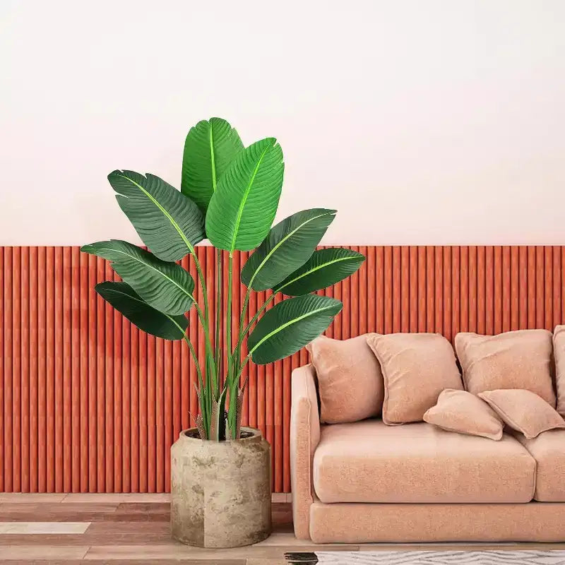 Acekool 48 Birds of Paradise Plant - Realistic Faux Banana Leaf Tree with Pot