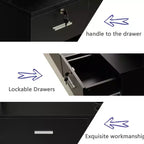 Sandinrayli Wall Mount Salon Barber Station for Hair Stylist,Hair Dressing Station with Storage Cabinet,Black