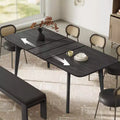 Modern Farmhouse Dining Table for 4-6 - Quick Assembly Kitchen Table with Heat-Resistant Top