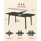 Modern Farmhouse Dining Table for 4-6 - Quick Assembly Kitchen Table with Heat-Resistant Top
