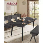 Modern Farmhouse Dining Table for 4-6 - Quick Assembly Kitchen Table with Heat-Resistant Top