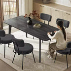 Modern Farmhouse Dining Table for 4-6 - Quick Assembly Kitchen Table with Heat-Resistant Top