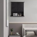 Modern Wall-Mounted Cabinet, 2-Tier Wood Shelf with Towel Bar & Adjustable Storage, Perfect for Bathroom & Kitchen