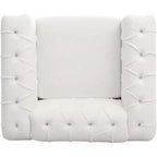 Acekool Arm Chair with Thick Padded Backrest & Seat, 22.4 Deep Single Sofa, Comfy White Fabric, Modern Accent Chair for Living Room, Bedroom