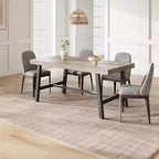 63 Industrial Dining Table for 4-6 People, Wooden Kitchen Table with Sturdy Metal Frame, Rectangular Counter for Dining Room