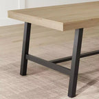 63 Industrial Dining Table for 4-6 People, Wooden Kitchen Table with Sturdy Metal Frame, Rectangular Counter for Dining Room