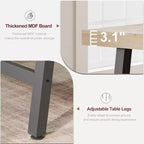 63 Industrial Dining Table for 4-6 People, Wooden Kitchen Table with Sturdy Metal Frame, Rectangular Counter for Dining Room