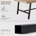 63 Industrial Dining Table for 4-6 People, Wooden Kitchen Table with Sturdy Metal Frame, Rectangular Counter for Dining Room