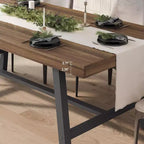 63 Industrial Dining Table for 4-6 People, Wooden Kitchen Table with Sturdy Metal Frame, Rectangular Counter for Dining Room
