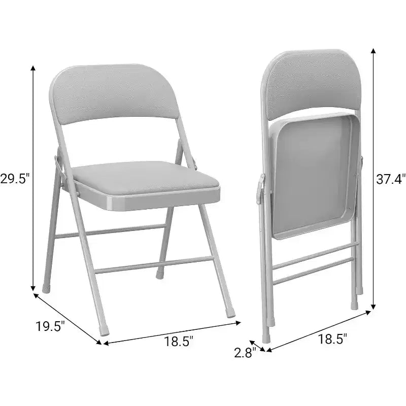 Folding Chairs with Padded Cushions, Hold Up to 350 Pounds, Suitable for Dining Room, Home Office, Indoor and Outdoor Events