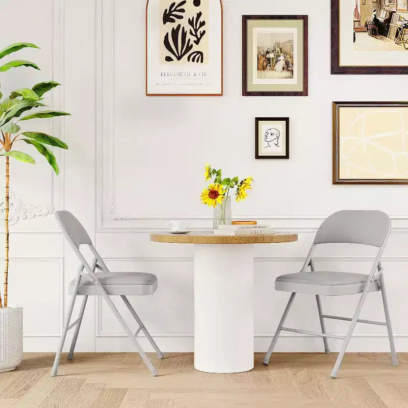 Folding Chairs with Padded Cushions, Hold Up to 350 Pounds, Suitable for Dining Room, Home Office, Indoor and Outdoor Events