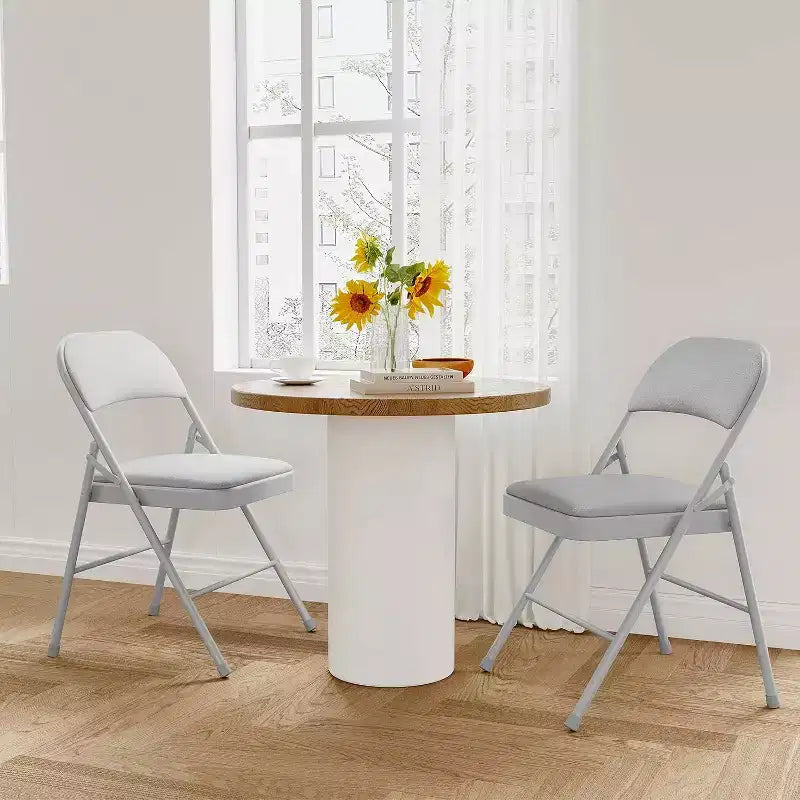 Folding Chairs with Padded Cushions, Hold Up to 350 Pounds, Suitable for Dining Room, Home Office, Indoor and Outdoor Events