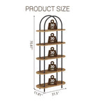 5 Tier Arched Bookcase, 71 Tall Industrial Open Book Shelf, Modern Freestanding Shelving Unit Storage Organiser