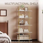 5 Tier Arched Bookcase, 71 Tall Industrial Open Book Shelf, Modern Freestanding Shelving Unit Storage Organiser