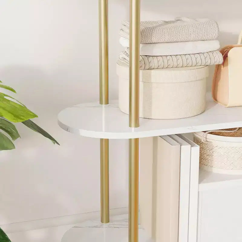 5 Tier Arched Bookcase, 71 Tall Industrial Open Book Shelf, Modern Freestanding Shelving Unit Storage Organiser
