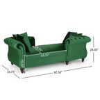 GDFStudio Harrisville Modern Glam Tufted Velvet Chaise Lounge with Accent Throw Pillow