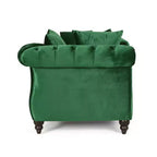 GDFStudio Harrisville Modern Glam Tufted Velvet Chaise Lounge with Accent Throw Pillow