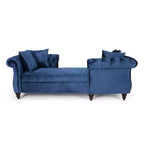 GDFStudio Harrisville Modern Glam Tufted Velvet Chaise Lounge with Accent Throw Pillow