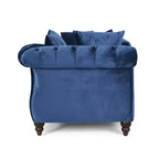 GDFStudio Harrisville Modern Glam Tufted Velvet Chaise Lounge with Accent Throw Pillow