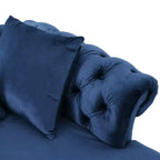 GDFStudio Harrisville Modern Glam Tufted Velvet Chaise Lounge with Accent Throw Pillow