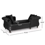 GDFStudio Harrisville Modern Glam Tufted Velvet Chaise Lounge with Accent Throw Pillow