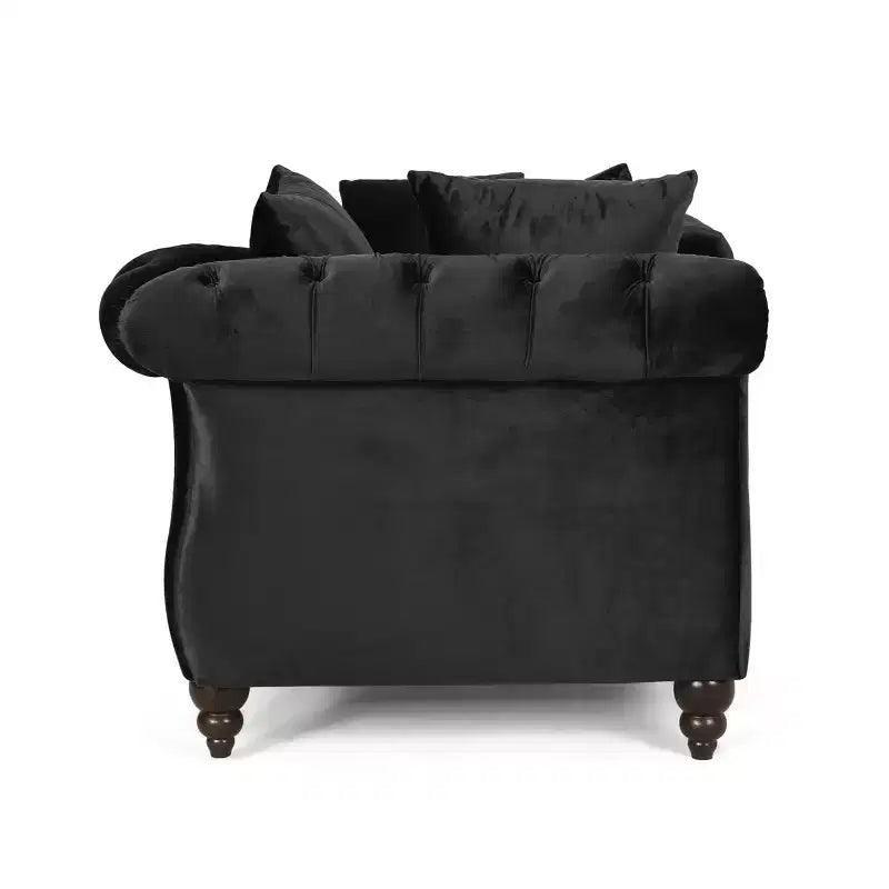 GDFStudio Harrisville Modern Glam Tufted Velvet Chaise Lounge with Accent Throw Pillow