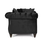 GDFStudio Harrisville Modern Glam Tufted Velvet Chaise Lounge with Accent Throw Pillow