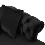 GDFStudio Harrisville Modern Glam Tufted Velvet Chaise Lounge with Accent Throw Pillow