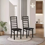MAYEERTY Metal Dining Chairs Set of 2 Steel Legs and PU Leather Seats High Back Armless for Living Room Kitchen Black