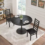 MAYEERTY Metal Dining Chairs Set of 2 Steel Legs and PU Leather Seats High Back Armless for Living Room Kitchen Black
