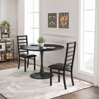 MAYEERTY Metal Dining Chairs Set of 2 Steel Legs and PU Leather Seats High Back Armless for Living Room Kitchen Black