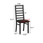 MAYEERTY Metal Dining Chairs Set of 2 Steel Legs and PU Leather Seats High Back Armless for Living Room Kitchen Black