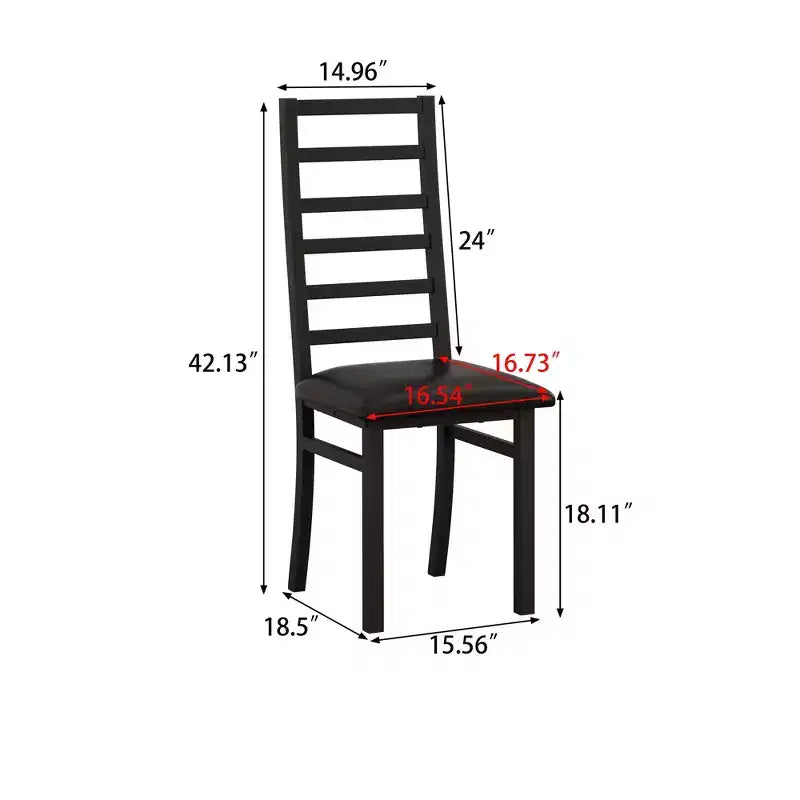 MAYEERTY Metal Dining Chairs Set of 2 Steel Legs and PU Leather Seats High Back Armless for Living Room Kitchen Black