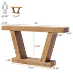 Extra-Long 2-Tier Farmhouse Console Sofa Table Minimalist Design, Narrow Entryway Accent, Stable Base, Easy Assembly, Wood Grain Finish