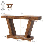 Extra-Long 2-Tier Farmhouse Console Sofa Table Minimalist Design, Narrow Entryway Accent, Stable Base, Easy Assembly, Wood Grain Finish