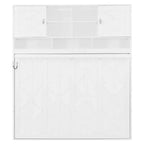 Queen Size Murphy Bed Foldable Bed Space-saving Wall Bed with Storage Shelves, White - ModernLuxe