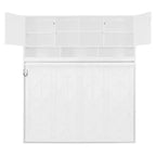 Queen Size Murphy Bed Foldable Bed Space-saving Wall Bed with Storage Shelves, White - ModernLuxe