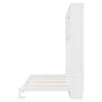 Queen Size Murphy Bed Foldable Bed Space-saving Wall Bed with Storage Shelves, White - ModernLuxe