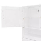 Queen Size Murphy Bed Foldable Bed Space-saving Wall Bed with Storage Shelves, White - ModernLuxe