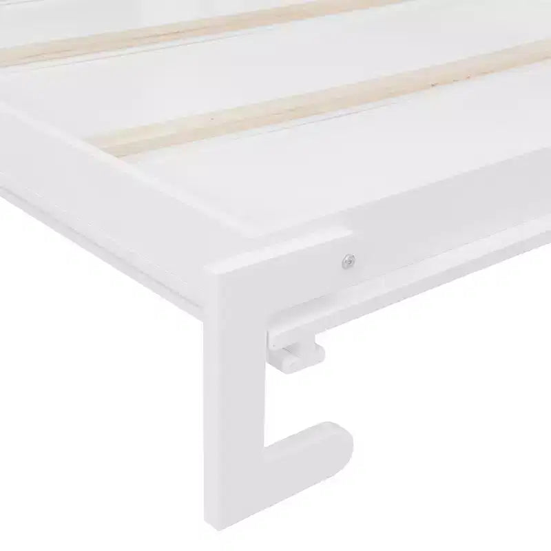 Queen Size Murphy Bed Foldable Bed Space-saving Wall Bed with Storage Shelves, White - ModernLuxe