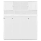 Queen Size Murphy Bed Foldable Bed Space-saving Wall Bed with Storage Shelves, White - ModernLuxe
