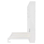 Queen Size Murphy Bed Foldable Bed Space-saving Wall Bed with Storage Shelves, White - ModernLuxe